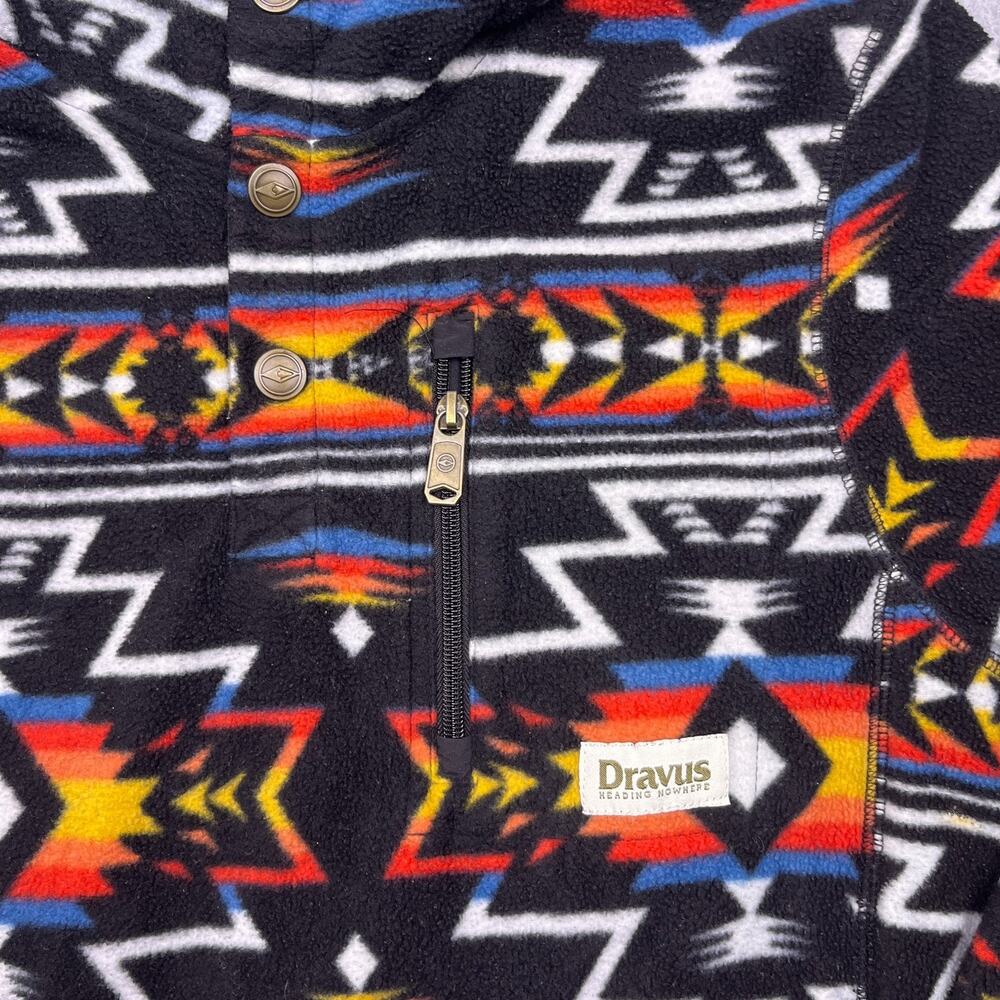 Dravus Pullover Hoodie Aztec Snap Button Medium Southwest - Picture 2 of 11